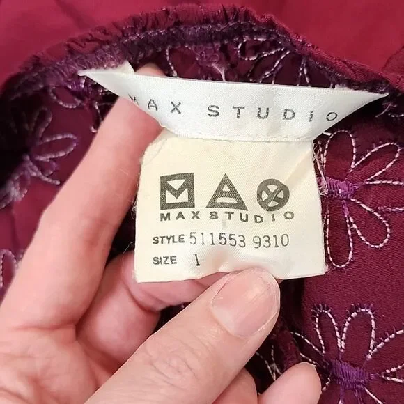 Max Studio Vintage‎ 90s Embroidered Cottagecore Dress Size X-Large - Picture 6 of 15